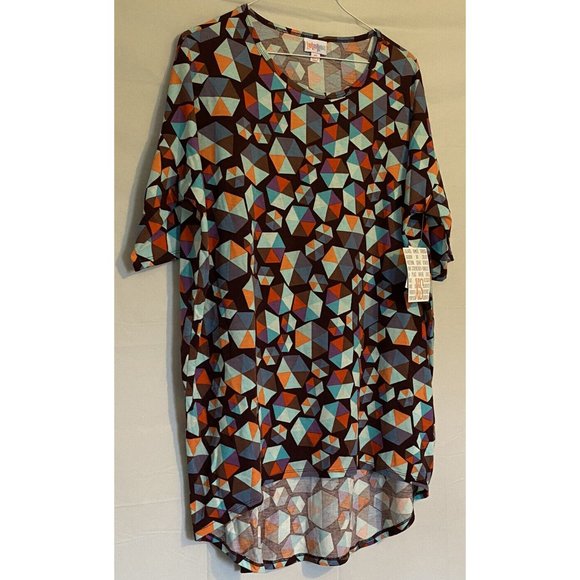 LuLaRoe Irma Simply Comfortable T Shirt Womens Sz XS Geometric Multi Color NWT - Picture 5 of 10
